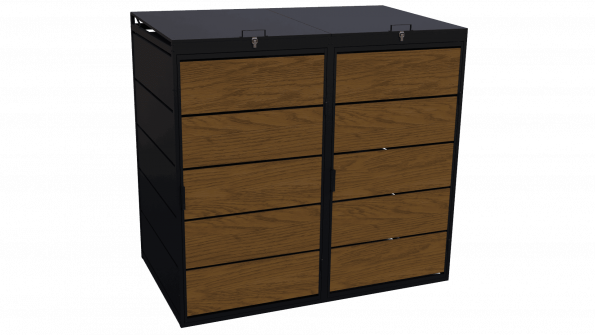 Designové kryty na popelnice s dřevem 2x120l