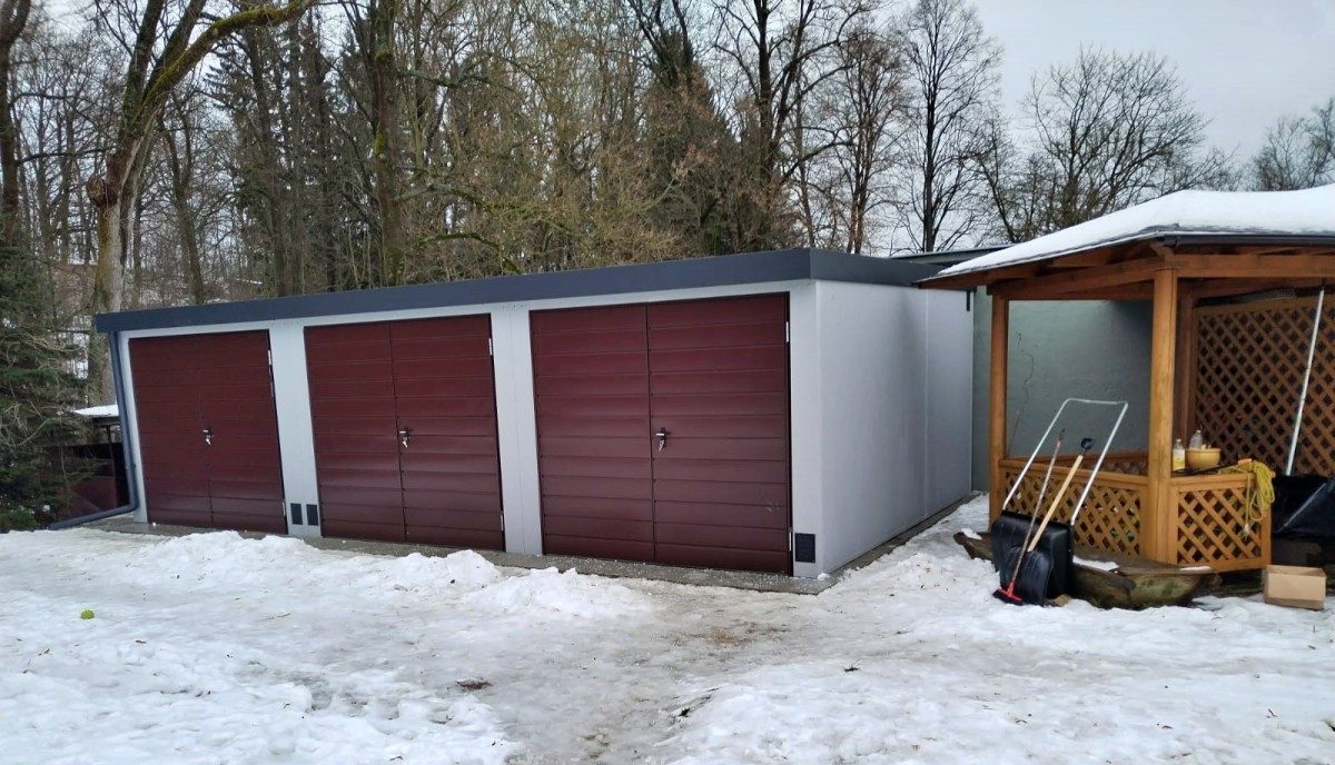 Montované řadové garáže s kompletním zateplením