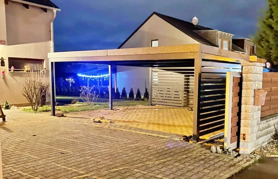 Montovaný prístrešok pre 2 autá, antracit