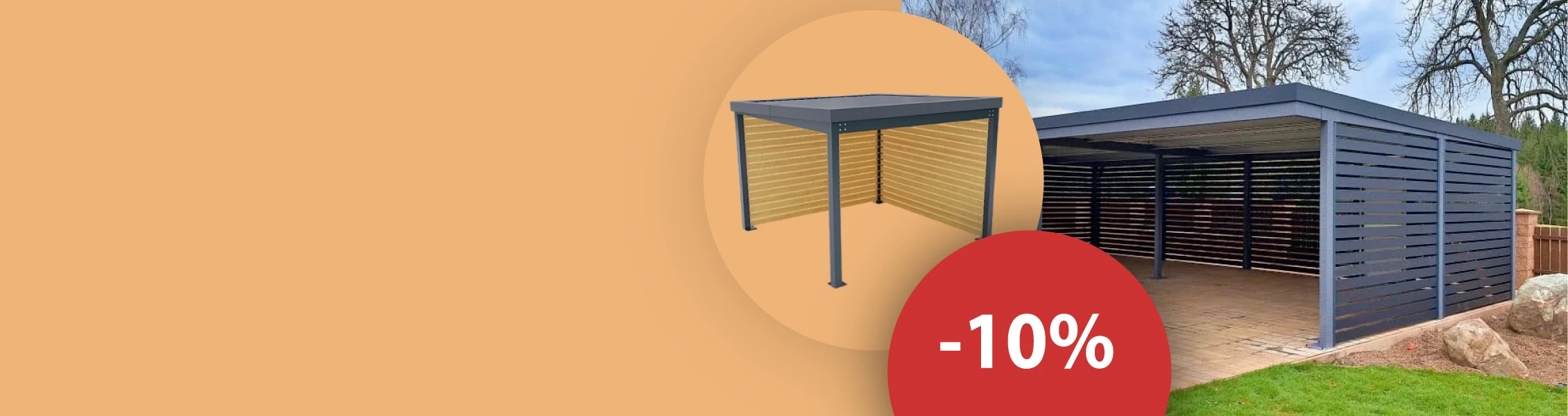 10% zľavana prístrešky a pergoly!