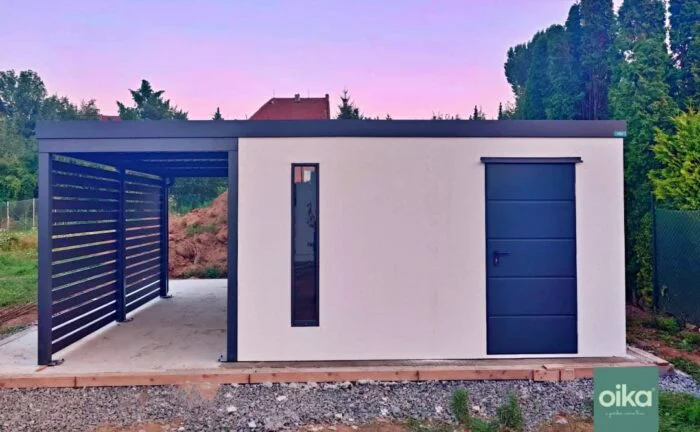Dom s dvoma prístreškami 6 x 7 m