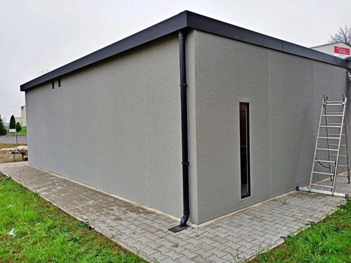 Prefabrikovaná dvojgaráž s hotovou omietkou
