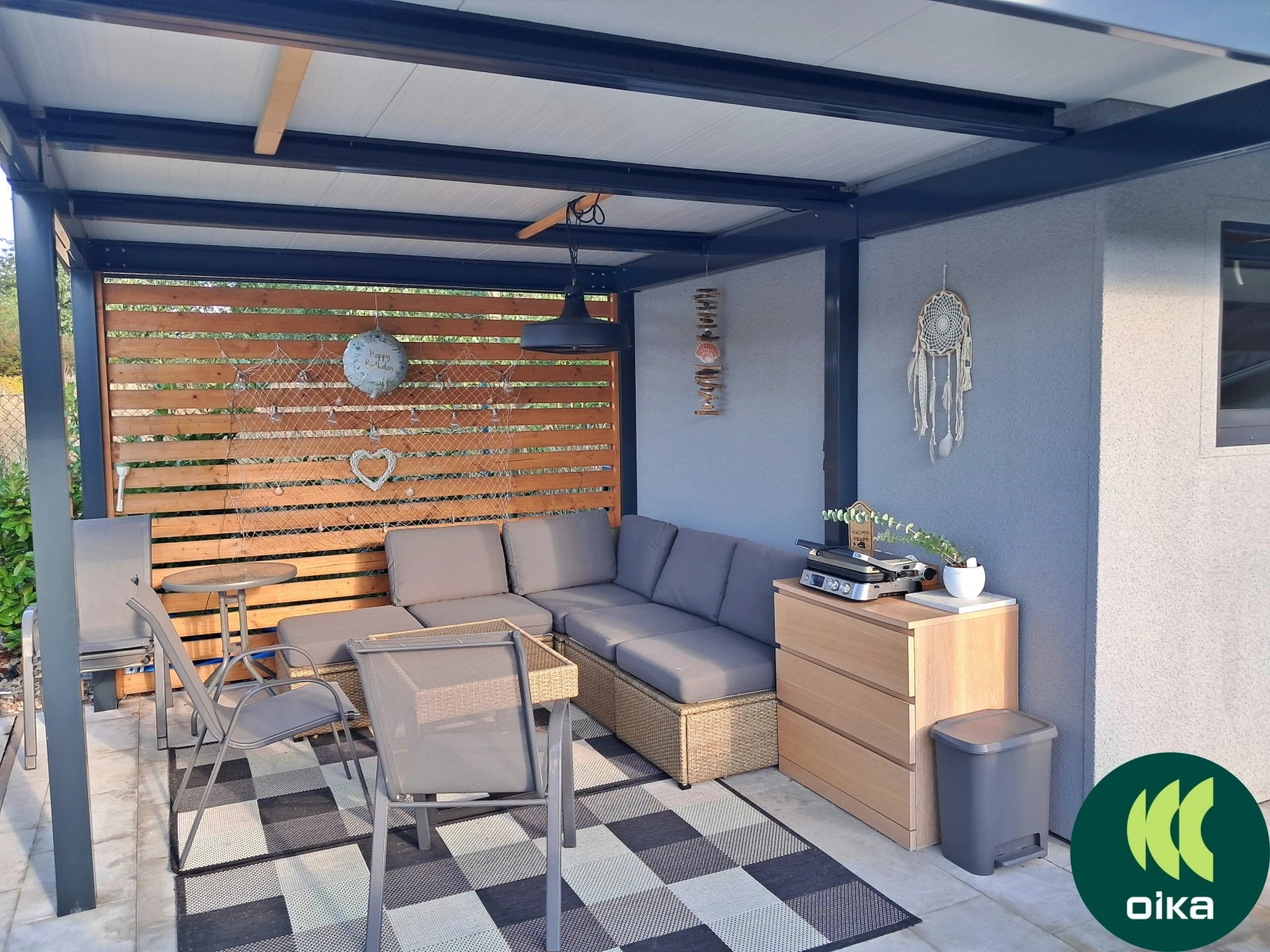 Záhradný domček s prístreškom 2,9 x 5,96 m #1752 #1755 #1776